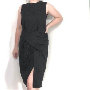 Alexander Wang black ruched slit dress